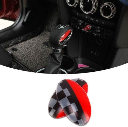 GTINTHEBOX JCW Style ABS Shift Knob Automatic Trans Trim Badge Covers for Mini Cooper/Cooper S Hardtop (F56), Hardtop 4-Door (F55), Convertible (F57) & Clubman (F54)