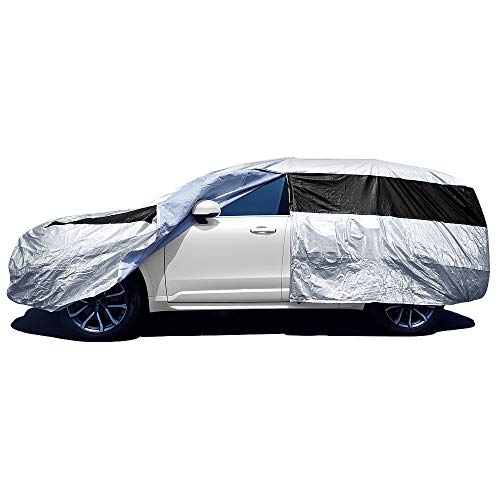 Premium Multi-Layer PEVA Mid-Size SUV Cover. Waterproof and UV Protective. Measures 206 Inches. Protective Lining, Driver-Side Zippered Opening, Tie-Down Straps - Thumbnail 2