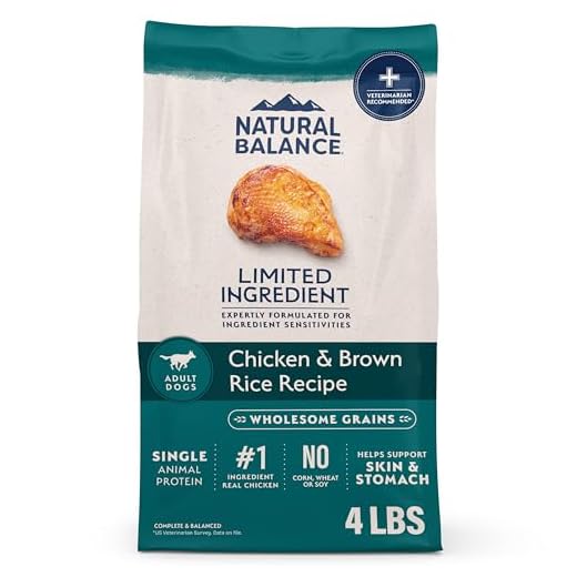 Natural Balance Limited Ingredient Adult Dry Dog Food with Healthy Grains, Chicken & Brown Rice Recipe, 4 Pound (Pack of 1)