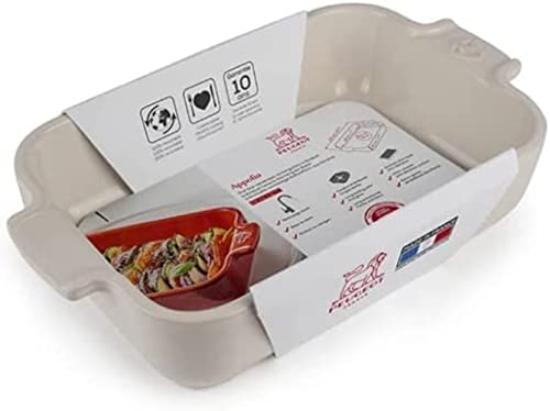 PEUGEOT - Rectangular ceramic casserole dish - 22 cm (including handles) x 12 cm x 4.5 cm - capacity: 850 ml - 10 year guarantee - ecru - Image 3