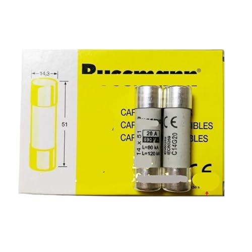 Fusible C14G20 20A 14x51mm cylindrique pour protection électrique 500V