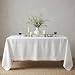 Solino Home 100% Linen Tablecloth - 60 x 120 Inch White, Natural Fabric, European Flax - Athena Rectangular Tablecloth for Indoor and Outdoor use