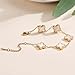 TICVRSS 18K Gold Plated Clover Bracelet Gold Love bangle Set for Women Stackable Cute Fashion Simple Friendship Bracelet Lucky Bracelets Jewelry Gifts Trendy for Women 6.3in