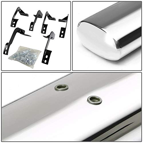 5 Inches Oval Tubing Side Step Nerf Bar Running Board Compatible With Dodge Ram 1500 2500 3500 Crew Cab 4-Dr 09-20, Stainless Steel, Polished Chrome #TOP2
