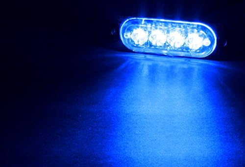 Miniatura 5 de Q1-TECH, Luces LED estroboscópicas de emergencia, 4 unidades, color rojo, 4 luces estroboscópicas, advertencia de emergencia, luz intermitente de