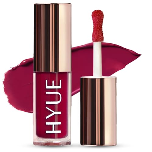 HYUE HydraMatte Liquid Lipstick | 2.2ml | Fine Wine Soft-Matte Long-Wear | Intense Color | with Jojoba, Almond & Gooseberry Extracts | Travel-Friendly | Precision Tip | 16 Bold Shades