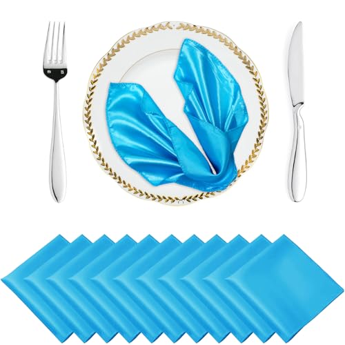 MDS Satin Cloth Napkins 12x12 in Turquoise, Pack of 200