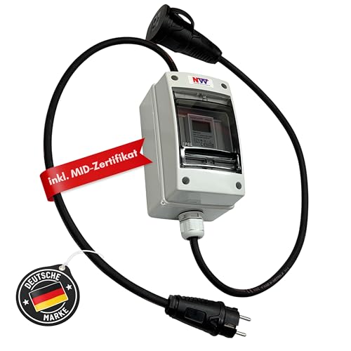 NWP Mobiler Schuko Stromzähler 230V – digital, multifunktional...