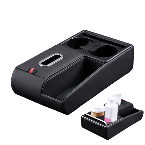 Organisateur de console centrale voiture avec porte-gobelet et rangement d'accoudoir