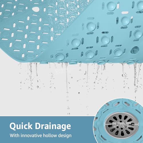 Yolife Square Shower Mat: 27" x 27" Shower Mat with Drain Hole, TPE by Yolife - Used condition - Image 3