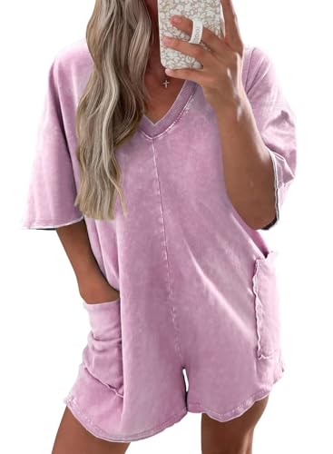 Essrite 100% Cotton Romper With Pockets