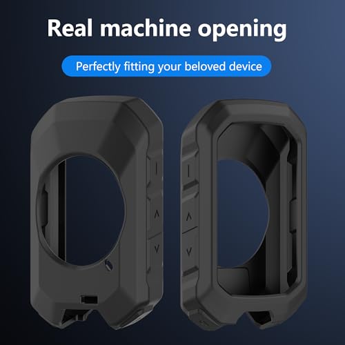 Silicone Case Compatible for Garmin Edge MTB Bike Computer with Screen Protector 2 Pack, Black