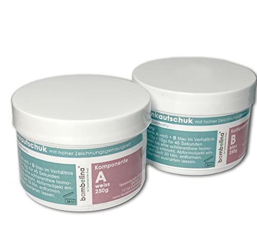 Knetsilikon bambelina® Silikon Kautschuk, knetbare Abformmasse, Deutsches Produkt, Modelliermasse 500g , Formenbau, Schmuck duplizieren, Dubliersilikon Cover