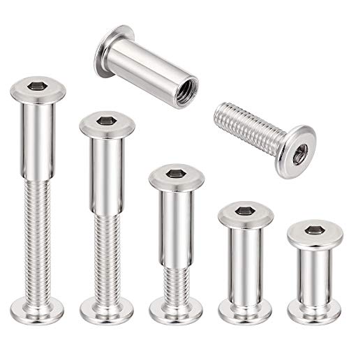 Pgmj 40 Sets M6 Binding Post Screws Rivet Socket Cap Connecting M6 Bolts Cap Nuts Assortment Kit For Baby Bed Furniture,Leather Saddles Purses Belt Repair,Scrapbook Photo Albums Binding (M6X20Mm-D) #TOP2