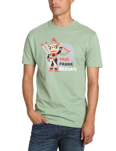 Paul Frank Men's Short-Sleeved T-Shirt Ski Resort Motif mineral green Size:M