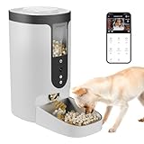 Alimentador Pet Gato Cão Automático WiFi Câmera Smart Dispensador de Ração Automático com Camera e Audio (4L)