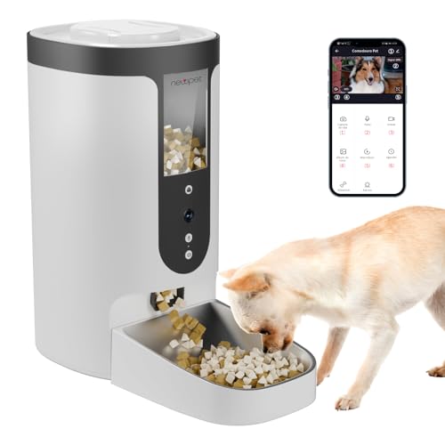 Sinergia Pet-Tech: Alimentadores Automáticos que Mimam Seu Animal 9 Alimentador Pet Gato Cão Automático WiFi Câmera Smart Dispensador de Ração Automático com Camera e Audio (4L)