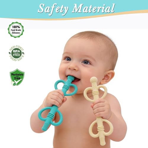 Solifegoble Baby Silicone Teething Stick, Dual‑Loop Two‑Hand Grip Molar Teether, Multi‑Textured Gum Massager, Freezer & Dishwasher Safe for 3‑12 Months Babies Solifegoble Baby Silicone Teething Stick, Dual‑Loop Two‑Hand Grip Molar Teether, Multi‑Textured Gum Massager, Freezer & Dishwasher Safe for 3‑12 Months Babies - Image 3