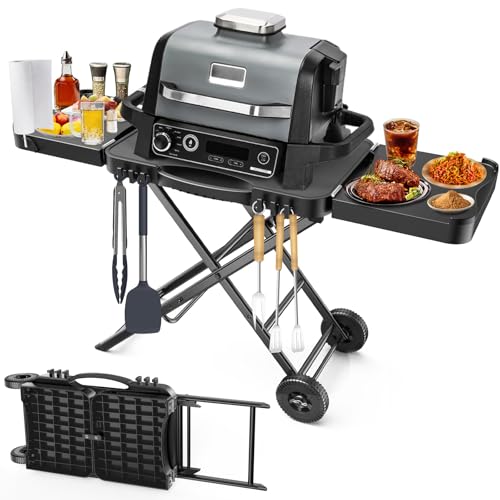 Denmay Grilltischwagen für Weber Q100 Q200 Q300 Serie, Enders Urban, Nexgrill, Ninja Woodfire...