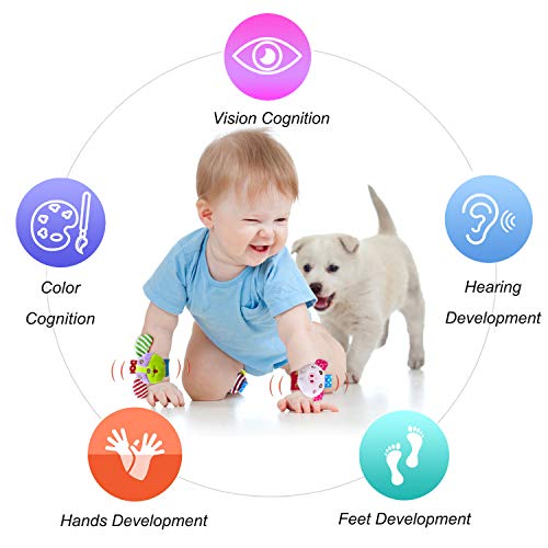 Lammaz Baby Soft Rattle,Baby Infant Wrists Rattle And Foot Rattles Finders Socks Set,Hand Arm Rattle Ring,Feet Ankle Wear For Newborn Baby Boys & Girls #TOP5