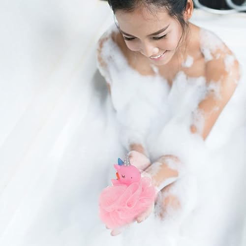 Miniatura 8 de Lurrose Esponja de esponja de esponja de baño de dibujos animados esponja de ducha esponja puf malla exfoliante baño esponja cuerpo baño accesorios