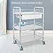 MDYHY Medical Cart with A Drawer, Medical Trolley Cart, 3 Tier Stainless Steel Cart with Wheels, 360°Rotate Wheels Heavy Duty Medical Utility Cart, for Hospital Dental Clinic(One Color-27.2X18.1)
