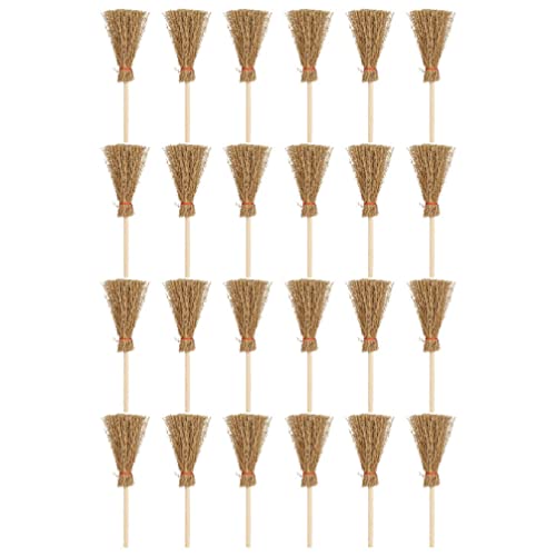 Sewroro Witch Broom Witch Broom 25Pcs Mini Broom Hanging Witches Prop Broom Miniature Artificial Mini Straw Brooms For Halloween Party Prop Hangings Decorations Mini Broom Kids Broom #TOP18