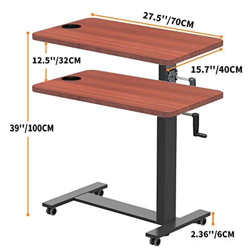 Balee Hospital Bed Table, Overbed Table With Crank Adjustable Height (26.5"-39") Laptop Table Heavy-Duty Desk Multi-Purpose For Home And Hospital Use #TOP2