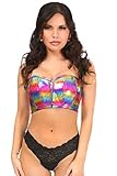 Lavish Rainbow Glitter Short Bustier Top (Large)