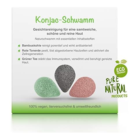 Konjac Schwamm im 3er-Set - perfekt Cover