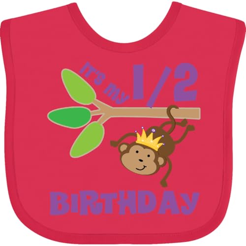 inktastic Half Birthday 6 Months Baby Monkey Baby Bib