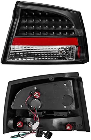 AKKON - For Black 05-08 Dodge Charger Full LED Tail Lights Brake Lamp Replacement Driver And Passenger Side