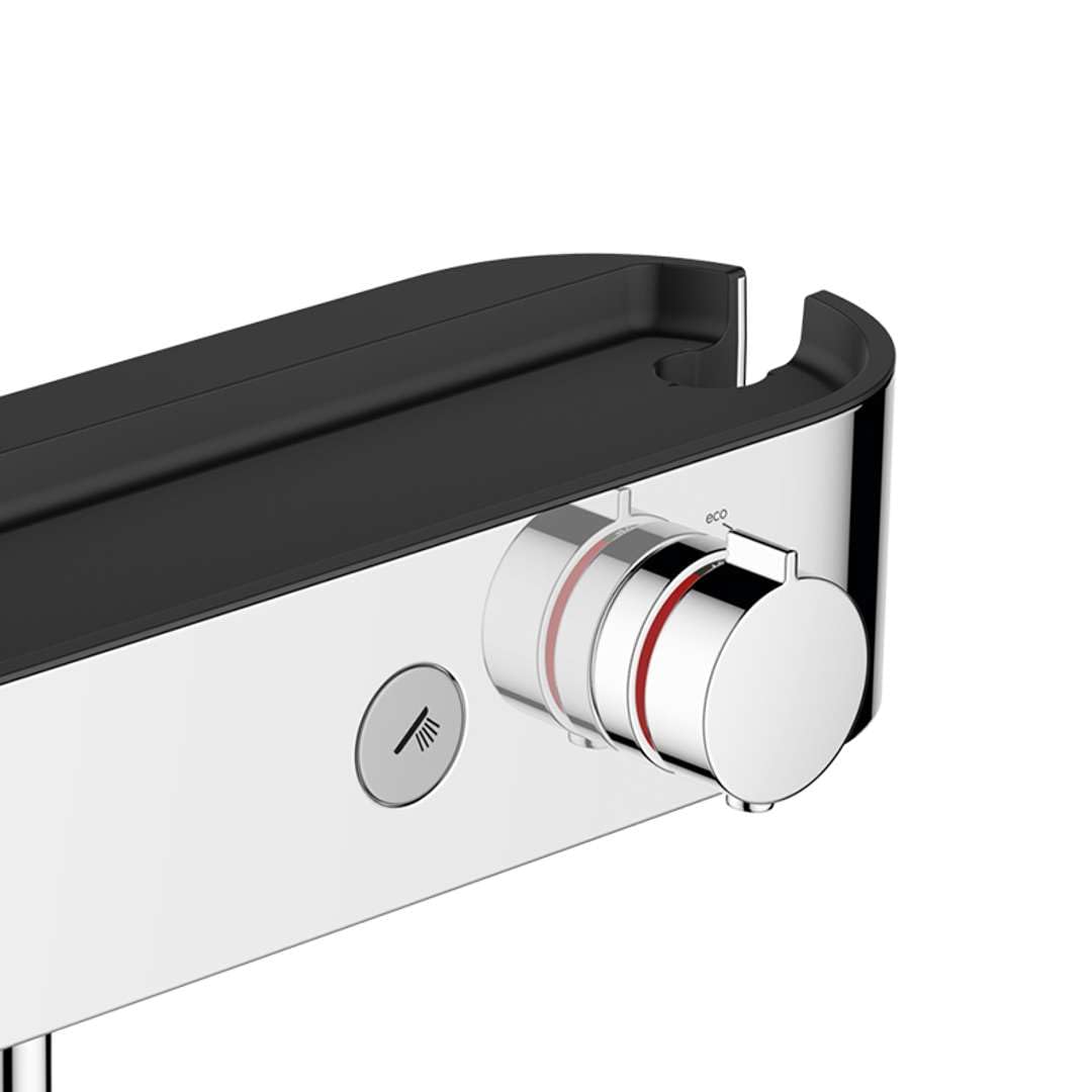 hansgrohe Pulsify Select S Zestaw prysznicowy z głowicą prysznicową, drążkiem prysznicowym 90 cm, wężem prysznicowym i uchwytem na słuchawkę prysznicową, prysznic ręczny z 3 natryskami (w tym