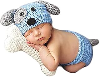 Newborn Photography Props Baby Boys Girls Photo Shoot Props Crochet Knit Hat Diaper Outfits