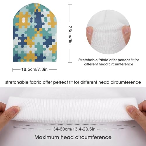 Autism Awareness Month Kids Beanie Hat for for Girls Boys Children Cap Winter Knitted Chemo Cancer Headwear Accessories Gifts Decoration Black2