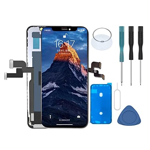 Black for iPhone X (10) Ten 5.8 Inch LCD Front Glass 3D Touch Display Screen Replacement Full Digitizer Assembly Frame Set with Waterproof Adhesive Required Tool Kit