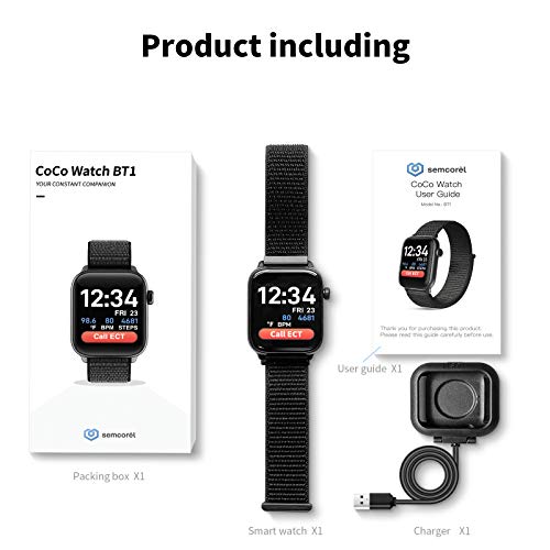 Coco BT1 Bluetooth Comfortable Health Monitoring Smartwatch For Seniors: Heart Rate/Body Temperature/Blood Oxygen/Activities thumb #4