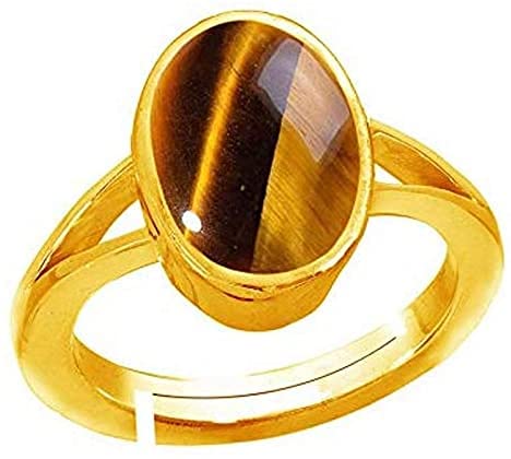 SIDHARTH GEMSCrystal Natural Tiger's Eye Adjustable Ring 5.25 Ratti - 4.50 Carat Certified Stone for Men and Women