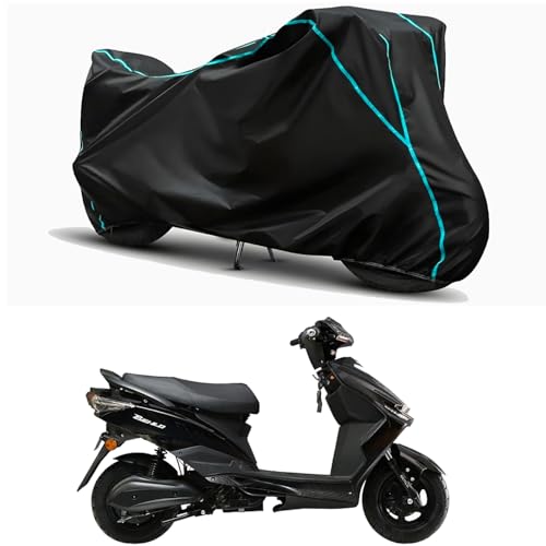 Image of Waterproof Bike Body Cover Compatible for | Benling Falcon LA | Taffeta Fabric, Sky Piping Design, Bottom Elastic Fit | Dustproof, Sun UV & Rain Protection for All Weather.