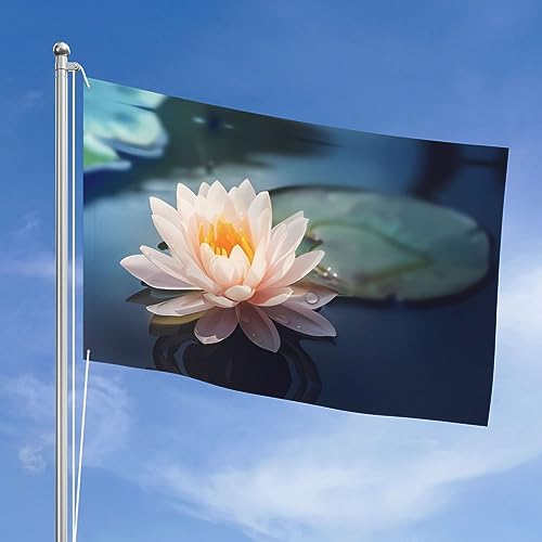 Drapeau de fleurs de lotus résistant aux UV contre la décoloration solaire