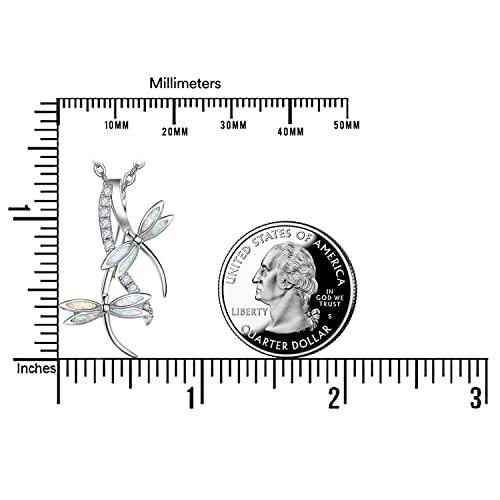 Praymos Dragonfly Necklace 925 Sterling Silver Dreamy Dragonfly Opal Necklace Dragonfly Jewelry Gifts For Women #TOP4