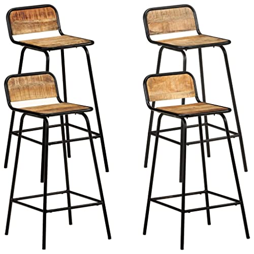 Tabourets de bar en bois massif mangue robustes et stables - 2