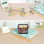 Paper Clip Holder for Desk, Paperclip Holders, Mesh Paper Clip Holders Metal Paper Clip Dispenser Organizer for Desk Binder Clip Bobby Pin Holder Container for Home Office School, Black 4 Pack