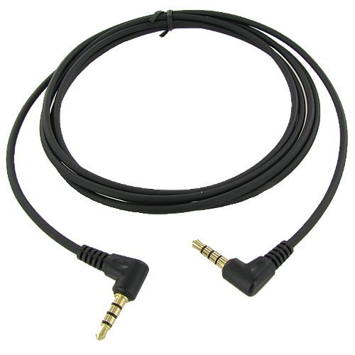 Valley Enterprises 6' 4-Pole TRRS 3.5mm Male Right Angle to TRRS 3.5mm Male Stereo Audio Cable