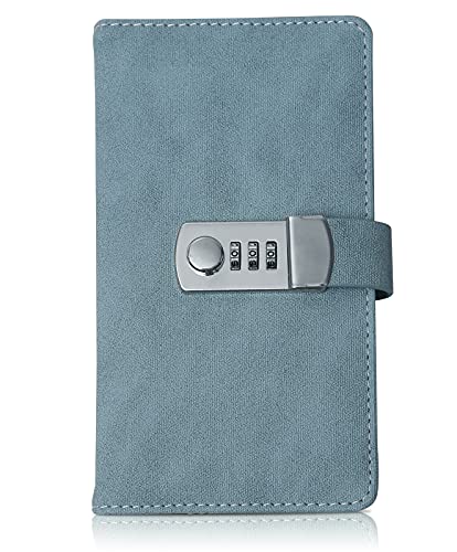 Lock Diary, Lock Journal Combination Lock Writing Travel Diary A6 Mini Notebook, Black Diary with Lock for Teenage Boys/Girls Gifts, Premium PU Leather Personal Diary Journal for Password/Addresses