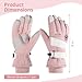 Women's Winter Thermal Gloves, Waterproof Ski and Snow Gloves, Touchscreen Compatible for Running, Cycling, Hiking, Outdoor Sports, 1 Pair