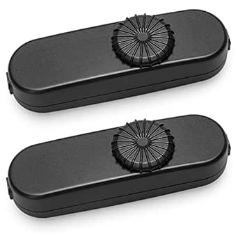 Inline Lamp Switch 2 Pack, Full Range Rotary Dimmer Switch, Black Cord Switch Replacement for Table Lamp, Floor Lamp, Pendant Light, Works with Dimmable LED, Incandescent, Halogen Bulbs