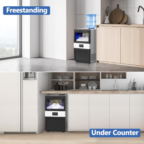 Lifeplus 007 Commercial Ice Maker Machine, 70 Lbs/24H Under Counter Large Ice Machine W/ 10 Lbs Capacity Ice Storage Bin, 2 Water Inlet Modes, Freestanding And Built In Ice Maker For Bar/Home/Office/Shop thumb #5