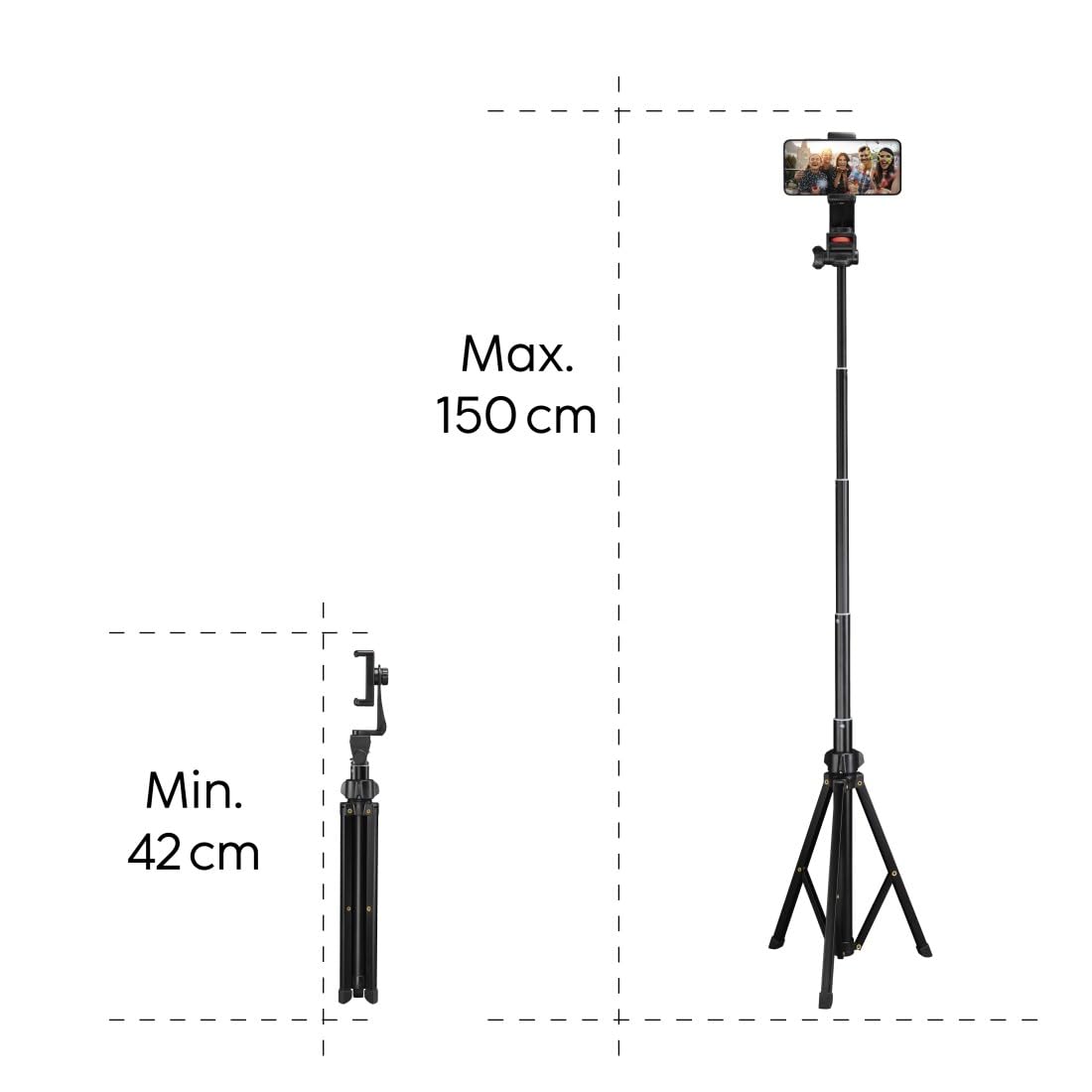 Treppiede Rotary Smartphone II 150, set con telecomando Bluetooth