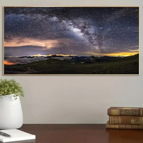 Art moderne paysage de ciel étoilé impression d'art sur toile 30x60cm